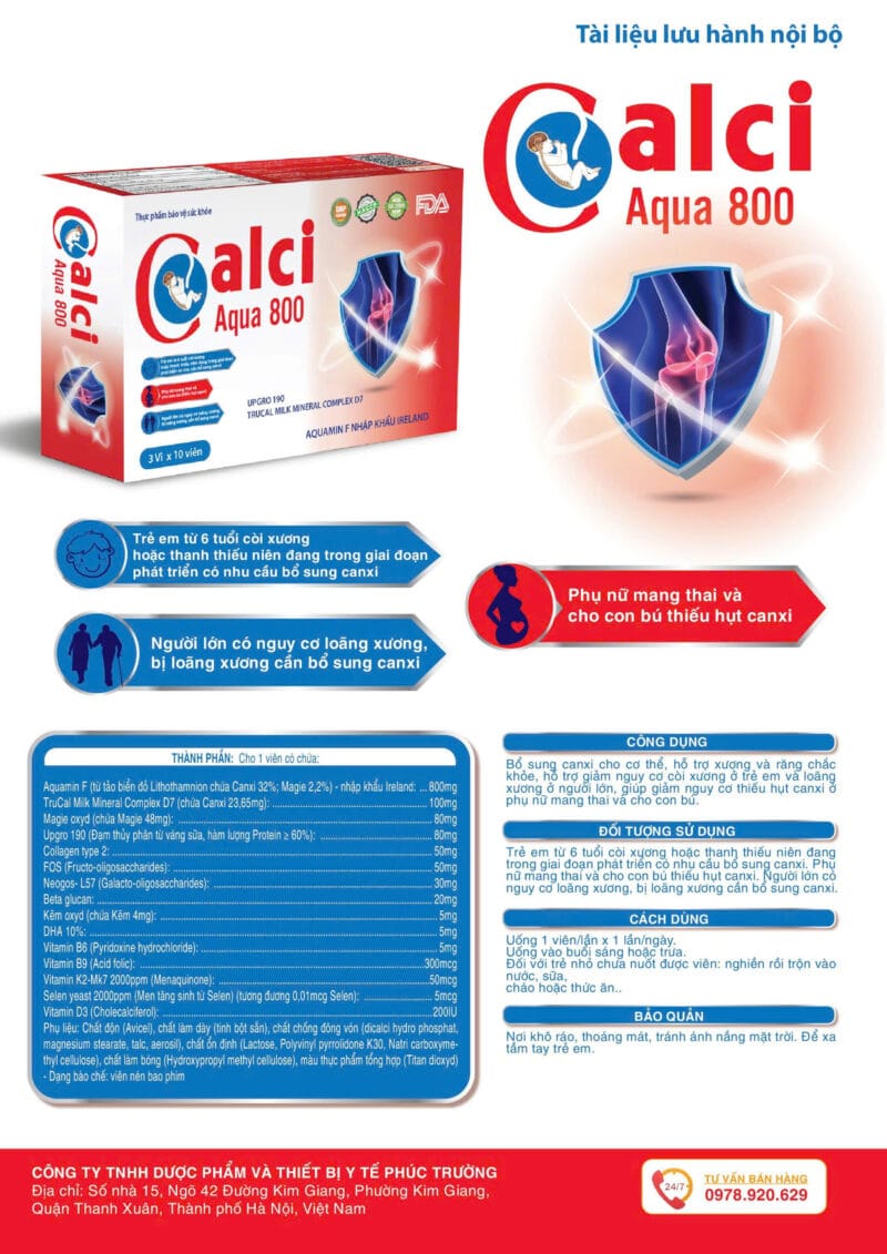 Bổ sung Canxi Calei Aqua 800