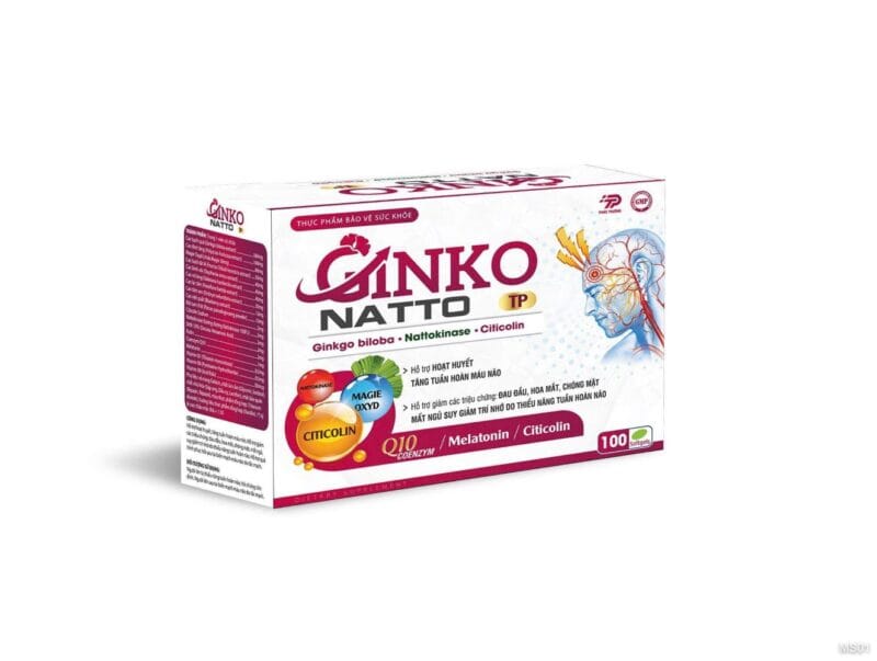 Bổ não Ginko Natto Q10 Coenzym hồng