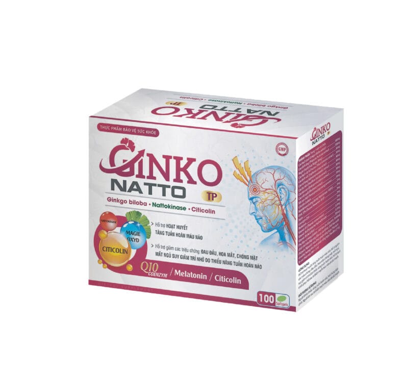 Bổ não Ginko Natto Q10 Coenzym hồng